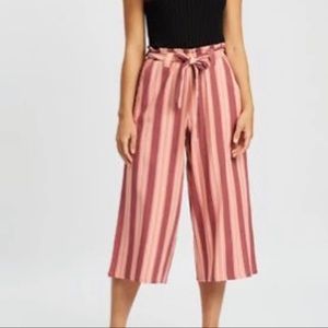 Stripe wide leg trousers